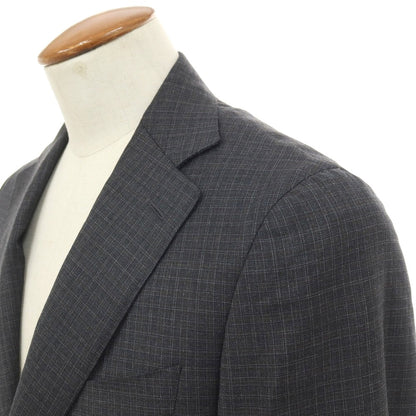【新品】カナーリ CANALI ウール チェック 3B 3つボタンスーツ グレーxダークブラウン【サイズ46】【 状態ランクN 】【 メンズ 】