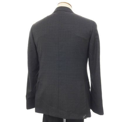 【新品】カナーリ CANALI ウール チェック 3B 3つボタンスーツ グレーxダークブラウン【サイズ46】【 状態ランクN 】【 メンズ 】