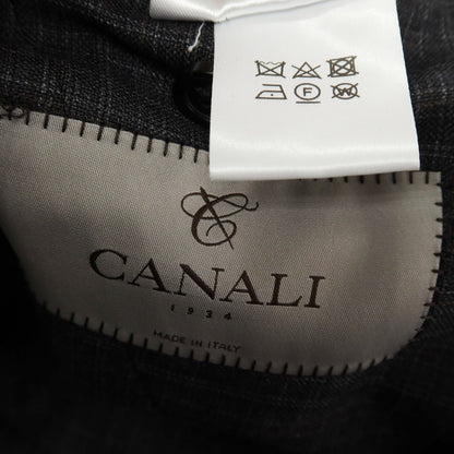 【新品】カナーリ CANALI ウール チェック 3B 3つボタンスーツ グレーxダークブラウン【サイズ46】【 状態ランクN 】【 メンズ 】