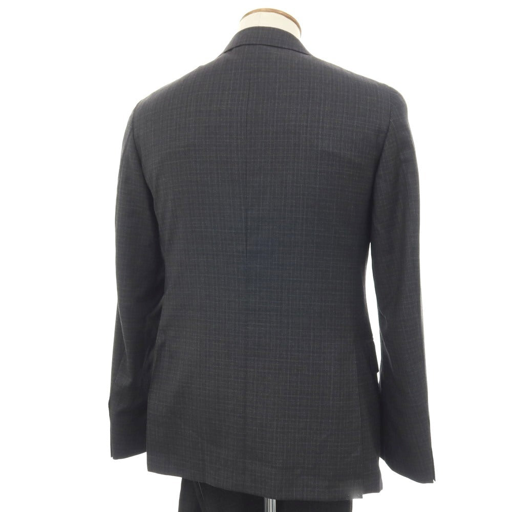 【新品】カナーリ CANALI ウール チェック 3B 3つボタンスーツ グレーxダークブラウン【サイズ46】【 状態ランクN 】【 メンズ 】