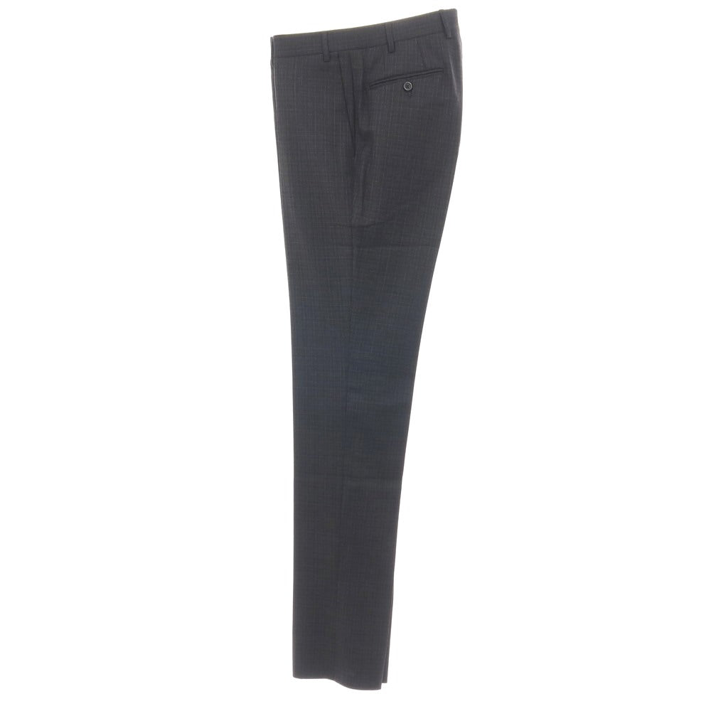 【新品】カナーリ CANALI ウール チェック 3B 3つボタンスーツ グレーxダークブラウン【サイズ46】【 状態ランクN 】【 メンズ 】