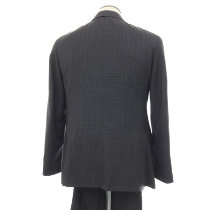 【新品アウトレット】カナーリ CANALI ウール チェック 3B 3つボタンスーツ グレーxダークブラウン【サイズ52】【 状態ランクN- 】【 メンズ 】