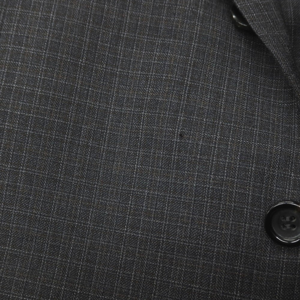 【新品アウトレット】カナーリ CANALI ウール チェック 3B 3つボタンスーツ グレーxダークブラウン【サイズ52】【 状態ランクN- 】【 メンズ 】