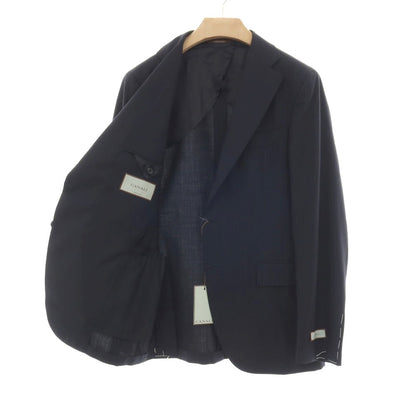 【新品】カナーリ CANALI ウール ピンストライプ 3B 3つボタンスーツ ダークネイビーxネイビーブルー【サイズ50】【 状態ランクN 】【 メンズ 】