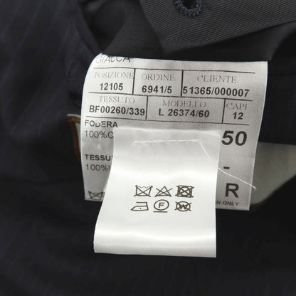 【新品】カナーリ CANALI ウール ピンストライプ 3B 3つボタンスーツ ダークネイビーxネイビーブルー【サイズ50】【 状態ランクN 】【 メンズ 】