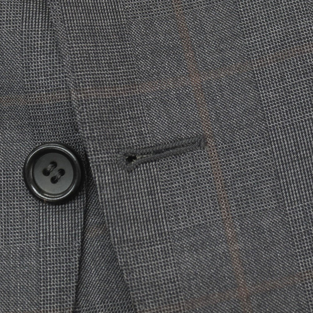 【新品】カナーリ CANALI ウール チェック 3B 3つボタンスーツ グレーxブラウン【サイズ44】【 状態ランクN 】【 メンズ 】