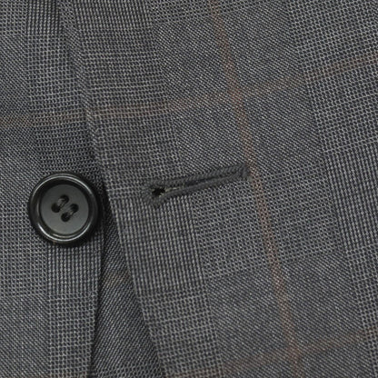 【新品】カナーリ CANALI ウール チェック 3B 3つボタンスーツ グレーxブラウン【サイズ44】【 状態ランクN 】【 メンズ 】