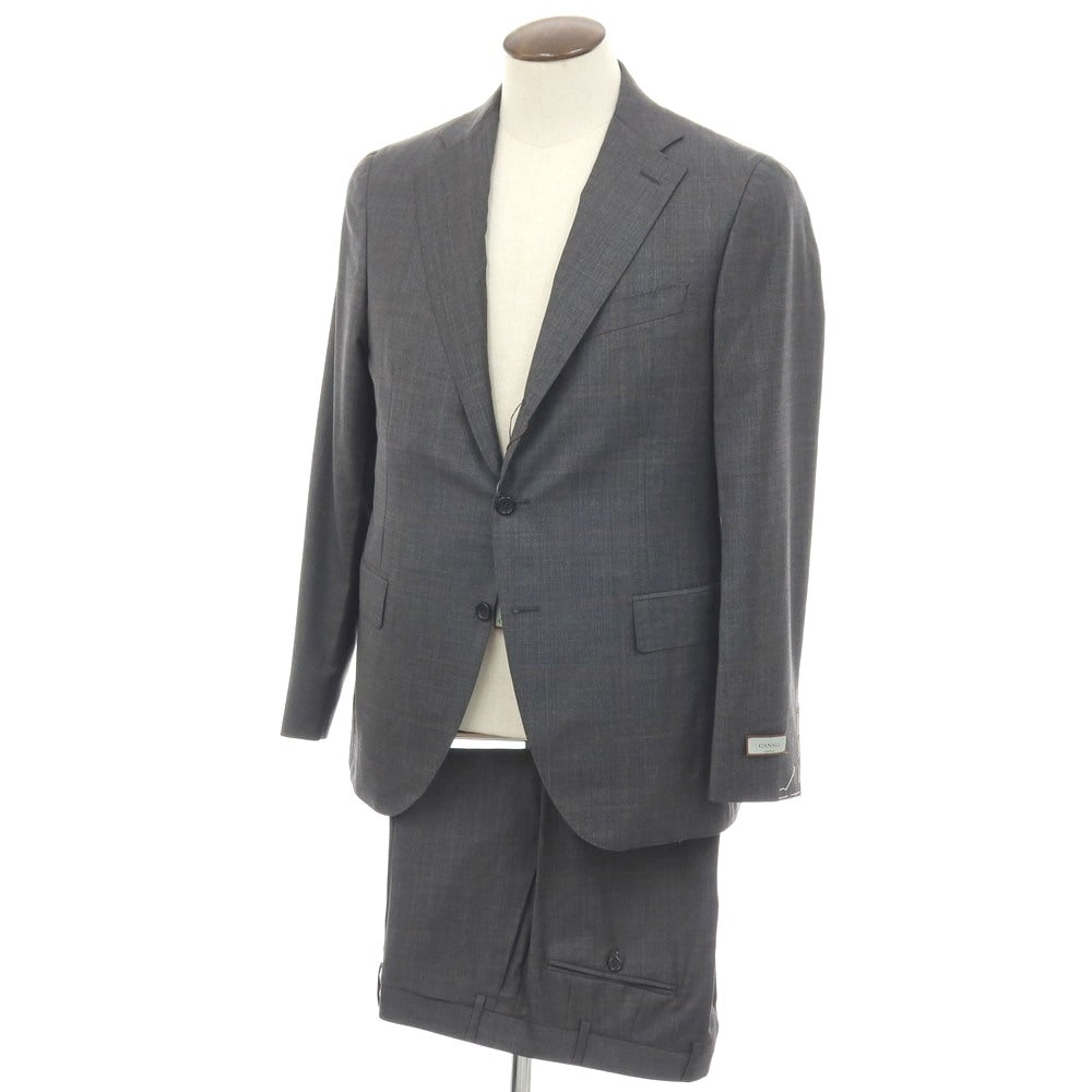 【新品】カナーリ CANALI ウール チェック 3B 3つボタンスーツ グレーxブラウン【サイズ52】【 状態ランクN 】【 メンズ 】