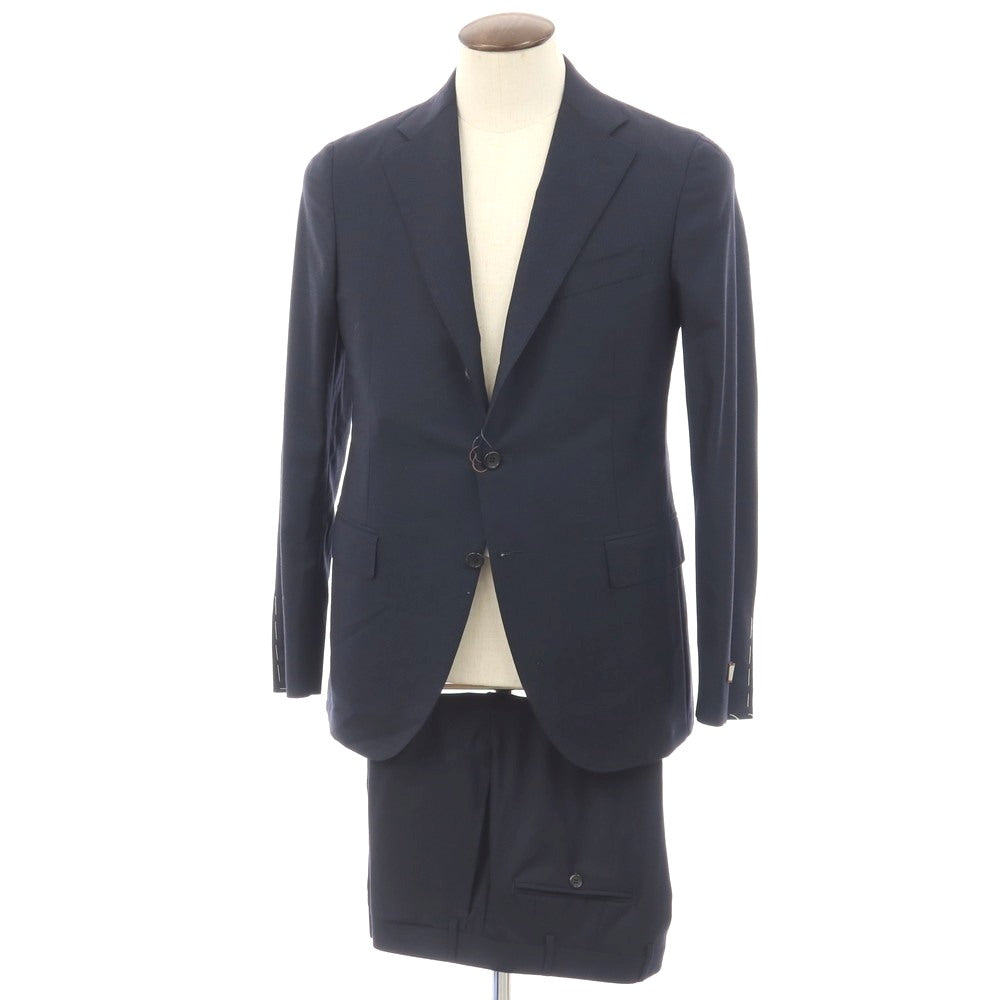 【新品】カナーリ CANALI CAre ウール チェック 3つボタンスーツ ネイビー【サイズ50】【 状態ランクN 】【 メンズ 】