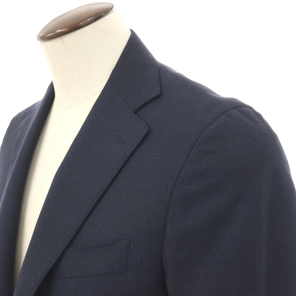 【新品】カナーリ CANALI CAre ウール チェック 3つボタンスーツ ネイビー【サイズ50】【 状態ランクN 】【 メンズ 】