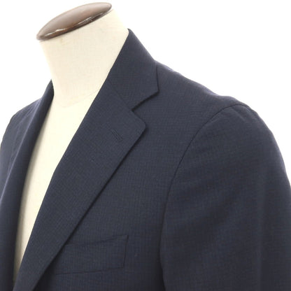 【新品】カナーリ CANALI CAre ウール チェック 3つボタンスーツ ネイビー【サイズ50】【 状態ランクN 】【 メンズ 】