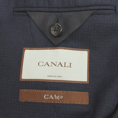 【新品】カナーリ CANALI CAre ウール チェック 3つボタンスーツ ネイビー【サイズ50】【 状態ランクN 】【 メンズ 】