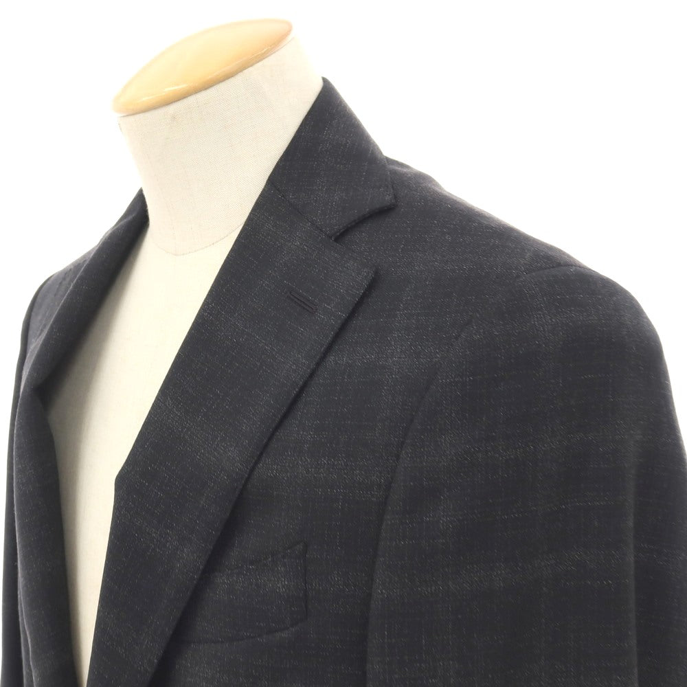 【新品】カナーリ CANALI ウール チェック 2つボタンスーツ グレーブラック【サイズ44】【 状態ランクN 】【 メンズ 】