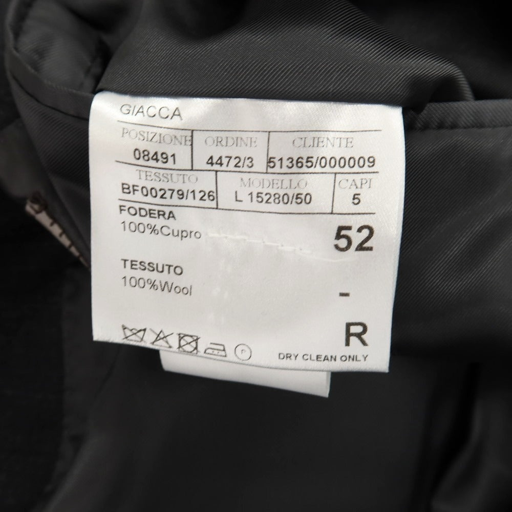 【新品】カナーリ CANALI ウール チェック 2つボタンスーツ グレーブラック【サイズ52】【 状態ランクN 】【 メンズ 】