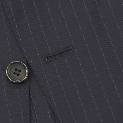 【新品】カナーリ CANALI ウール ピンストライプ 3つボタンスーツ ネイビーxブルー【サイズ44】【 状態ランクN 】【 メンズ 】