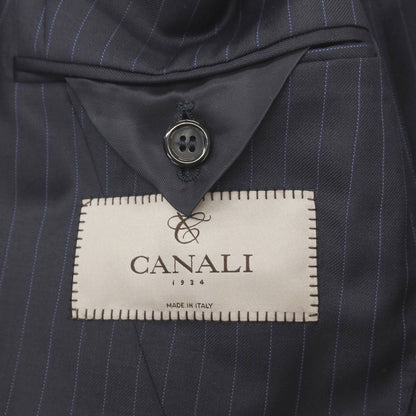 【新品】カナーリ CANALI ウール ピンストライプ 3つボタンスーツ ネイビーxブルー【サイズ44】【 状態ランクN 】【 メンズ 】