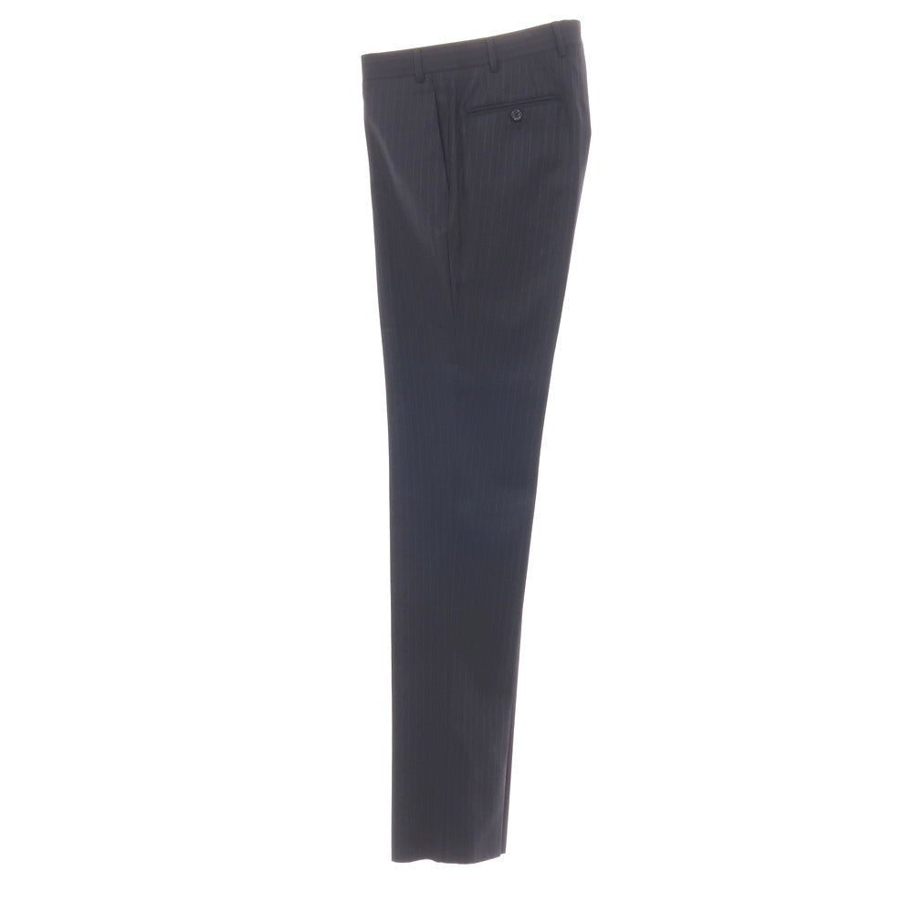 【新品】カナーリ CANALI ウール ピンストライプ 3つボタンスーツ ネイビーxブルー【サイズ44】【 状態ランクN 】【 メンズ 】