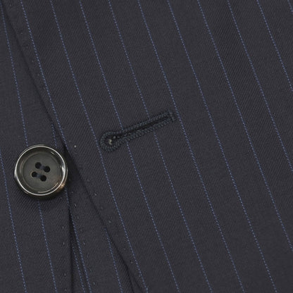 【新品】カナーリ CANALI ウール ピンストライプ 3つボタンスーツ ネイビーxブルー【サイズ44】【 状態ランクN 】【 メンズ 】