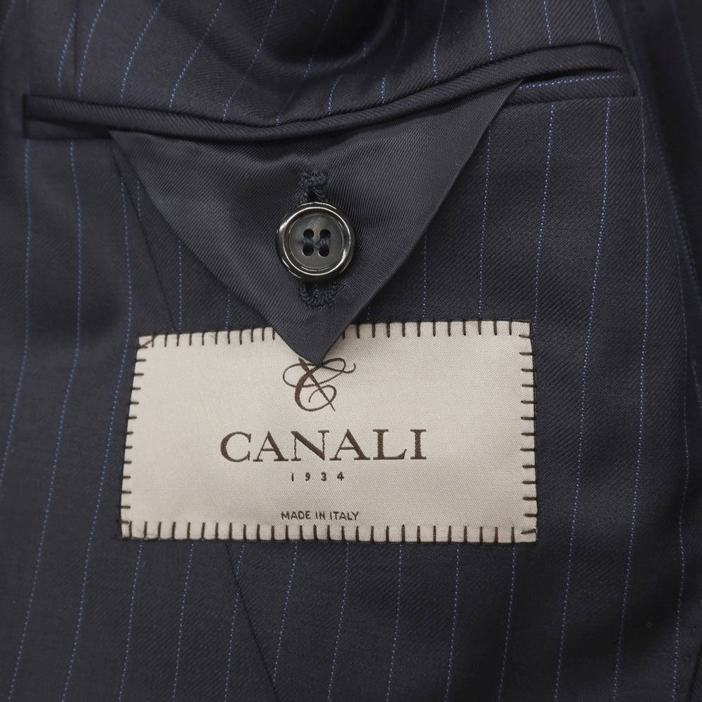 【新品】カナーリ CANALI ウール ピンストライプ 3つボタンスーツ ネイビーxブルー【サイズ44】【 状態ランクN 】【 メンズ 】