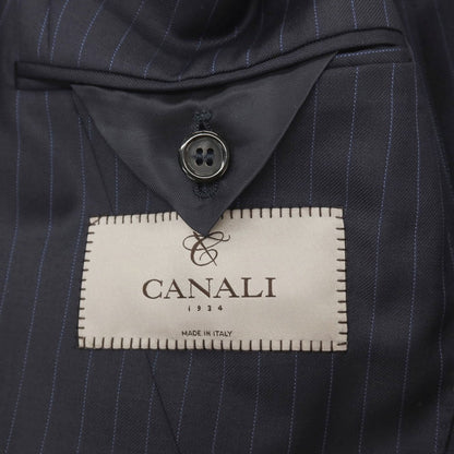 【新品】カナーリ CANALI ウール ピンストライプ 3つボタンスーツ ネイビーxブルー【サイズ44】【 状態ランクN 】【 メンズ 】