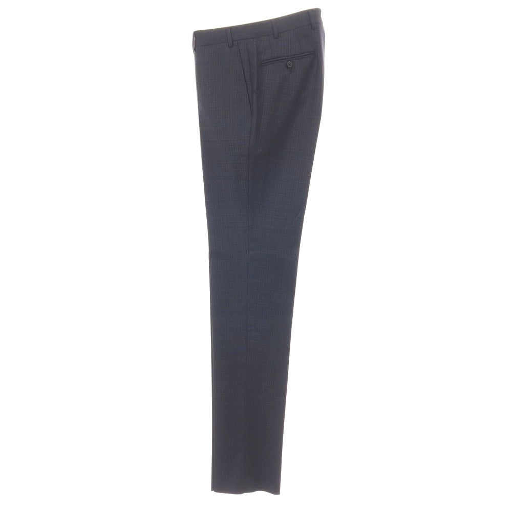 【中古】カナーリ CANALI ウール チェック 3つボタンスーツ ネイビーxブラウン【サイズ44】【 状態ランクA 】【 メンズ 】