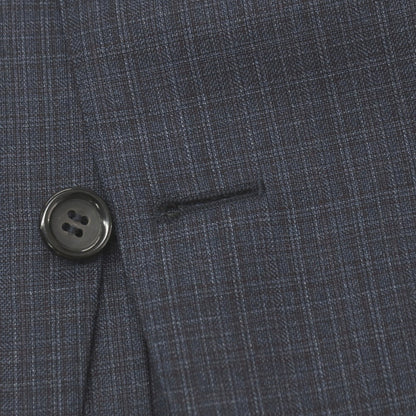 【中古】カナーリ CANALI ウール チェック 3つボタンスーツ ネイビーxブラウン【サイズ44】【 状態ランクA 】【 メンズ 】