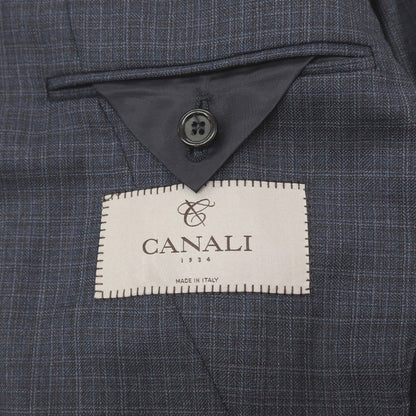 【中古】カナーリ CANALI ウール チェック 3つボタンスーツ ネイビーxブラウン【サイズ44】【 状態ランクA 】【 メンズ 】