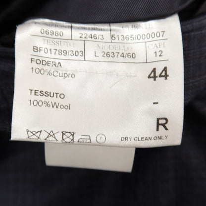 【中古】カナーリ CANALI ウール チェック 3つボタンスーツ ネイビーxブラウン【サイズ44】【 状態ランクA 】【 メンズ 】