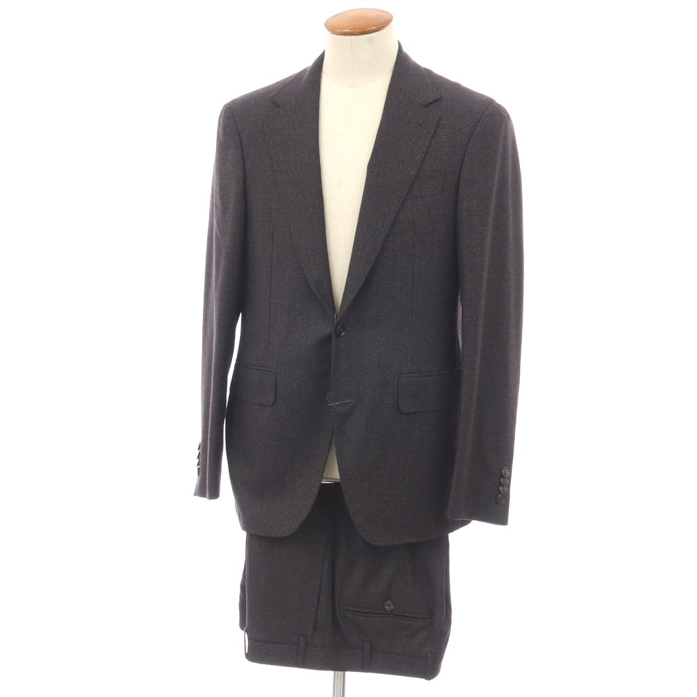 【新品】カナーリ CANALI ウール チェック 2つボタンスーツ グレー【サイズ48】【 状態ランクN 】【 メンズ 】