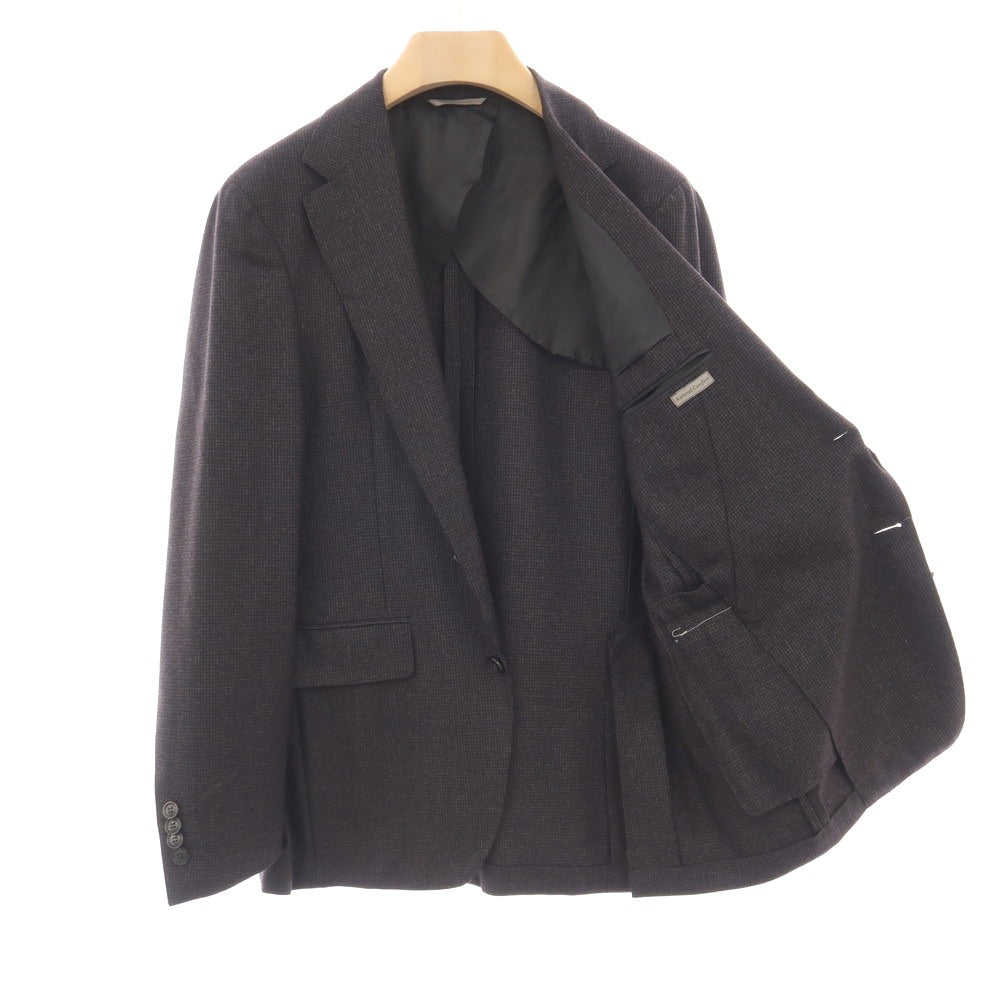 【新品】カナーリ CANALI ウール チェック 2つボタンスーツ グレー【サイズ48】【 状態ランクN 】【 メンズ 】