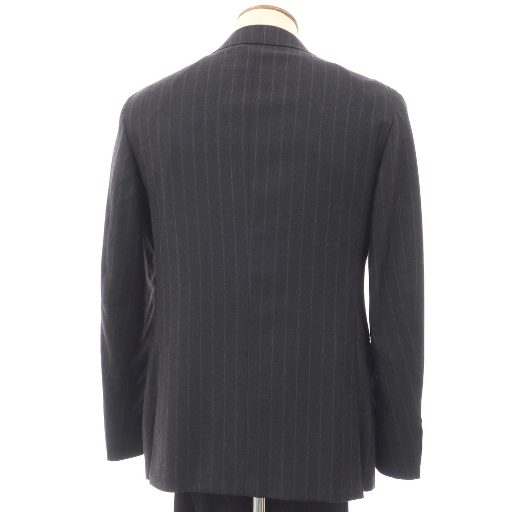 【新品】カナーリ CANALI ウールポリウレタン ストライプ 3つボタンスーツ グレーxライトグレー【サイズ48】【 状態ランクN 】【 メンズ 】