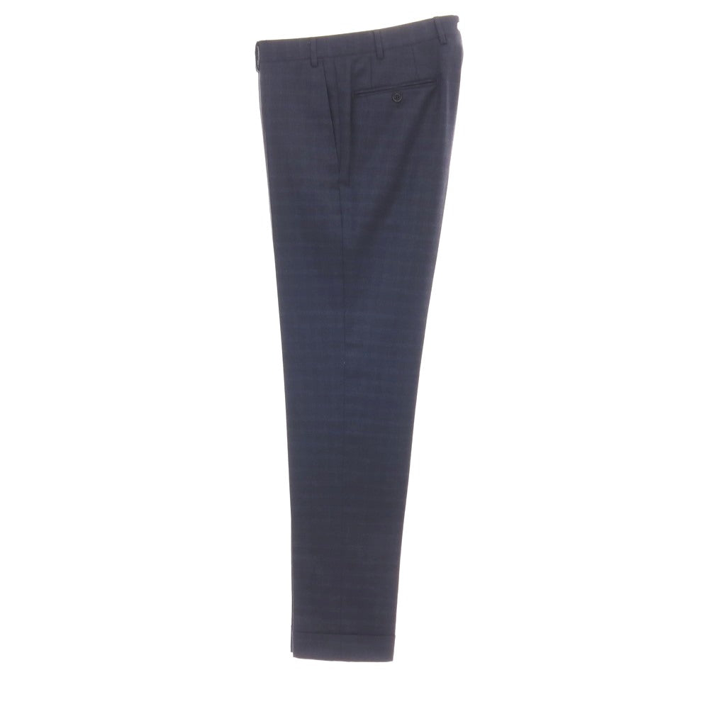 【新品】カナーリ CANALI Kei ウール チェック 2つボタンスーツ ネイビーxブルー【サイズ50】【 状態ランクN 】【 メンズ 】