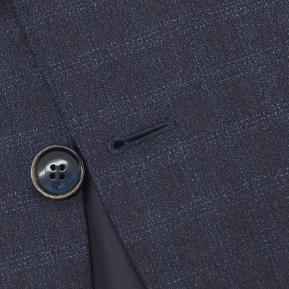 【新品】カナーリ CANALI Kei ウール チェック 2つボタンスーツ ネイビーxブルー【サイズ50】【 状態ランクN 】【 メンズ 】