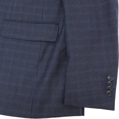 【新品】カナーリ CANALI Kei ウール チェック 2つボタンスーツ ネイビーxブルー【サイズ50】【 状態ランクN 】【 メンズ 】