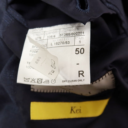 【新品】カナーリ CANALI Kei ウール チェック 2つボタンスーツ ネイビーxブルー【サイズ50】【 状態ランクN 】【 メンズ 】