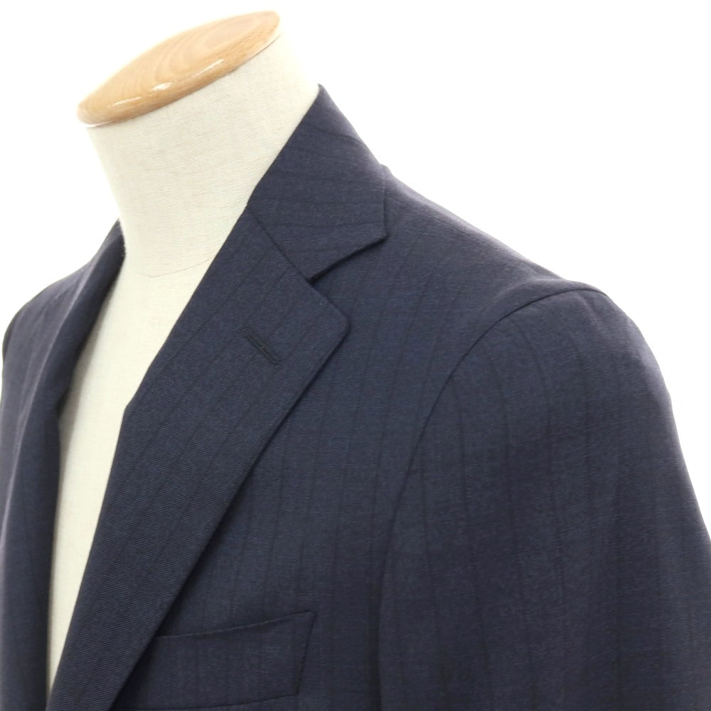 【新品】カナーリ CANALI ウール ストライプ 3つボタンスーツ ネイビーxブラック【サイズ44】【 状態ランクN 】【 メンズ 】