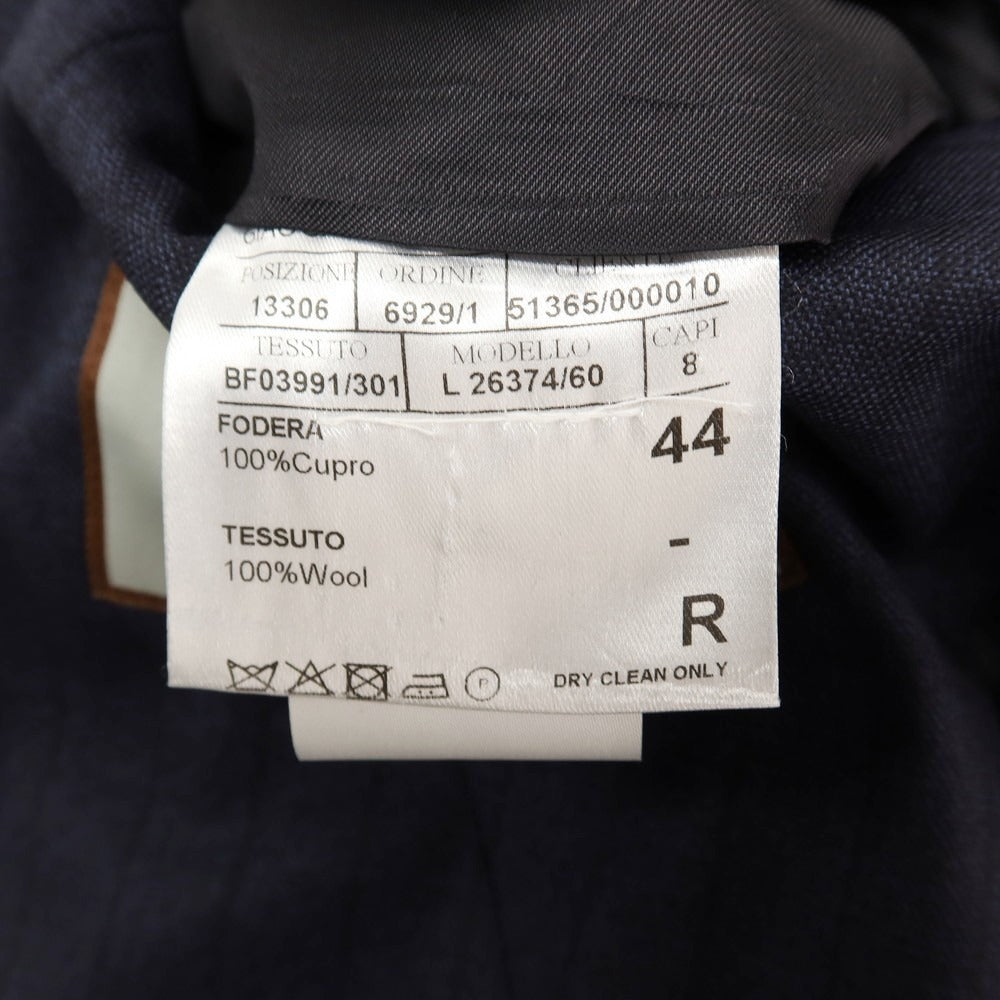 【新品】カナーリ CANALI ウール ストライプ 3つボタンスーツ ネイビーxブラック【サイズ44】【 状態ランクN 】【 メンズ 】