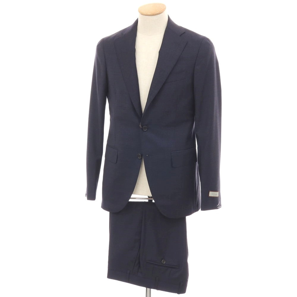 【新品】カナーリ CANALI ウール チェック 3つボタンスーツ ネイビー【サイズ44】【 状態ランクN 】【 メンズ 】