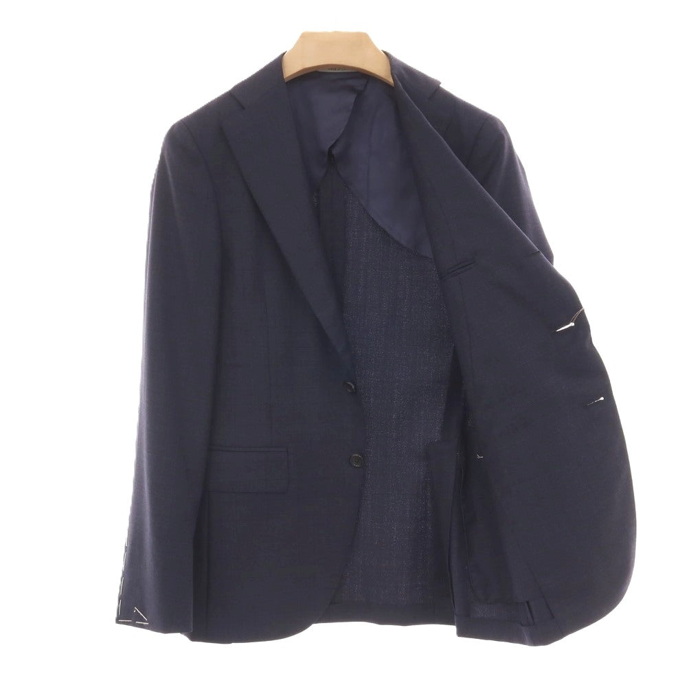 【新品】カナーリ CANALI ウール チェック 3つボタンスーツ ネイビー【サイズ44】【 状態ランクN 】【 メンズ 】