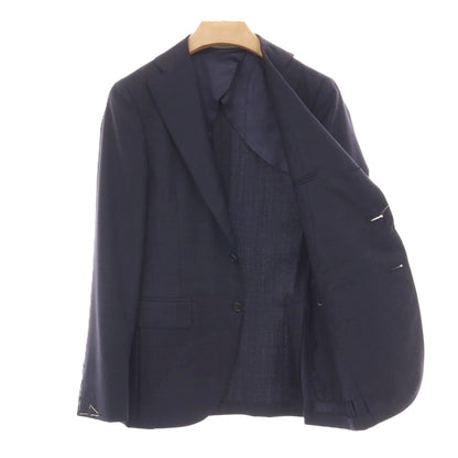 【新品】カナーリ CANALI ウール チェック 3つボタンスーツ ネイビー【サイズ44】【 状態ランクN 】【 メンズ 】