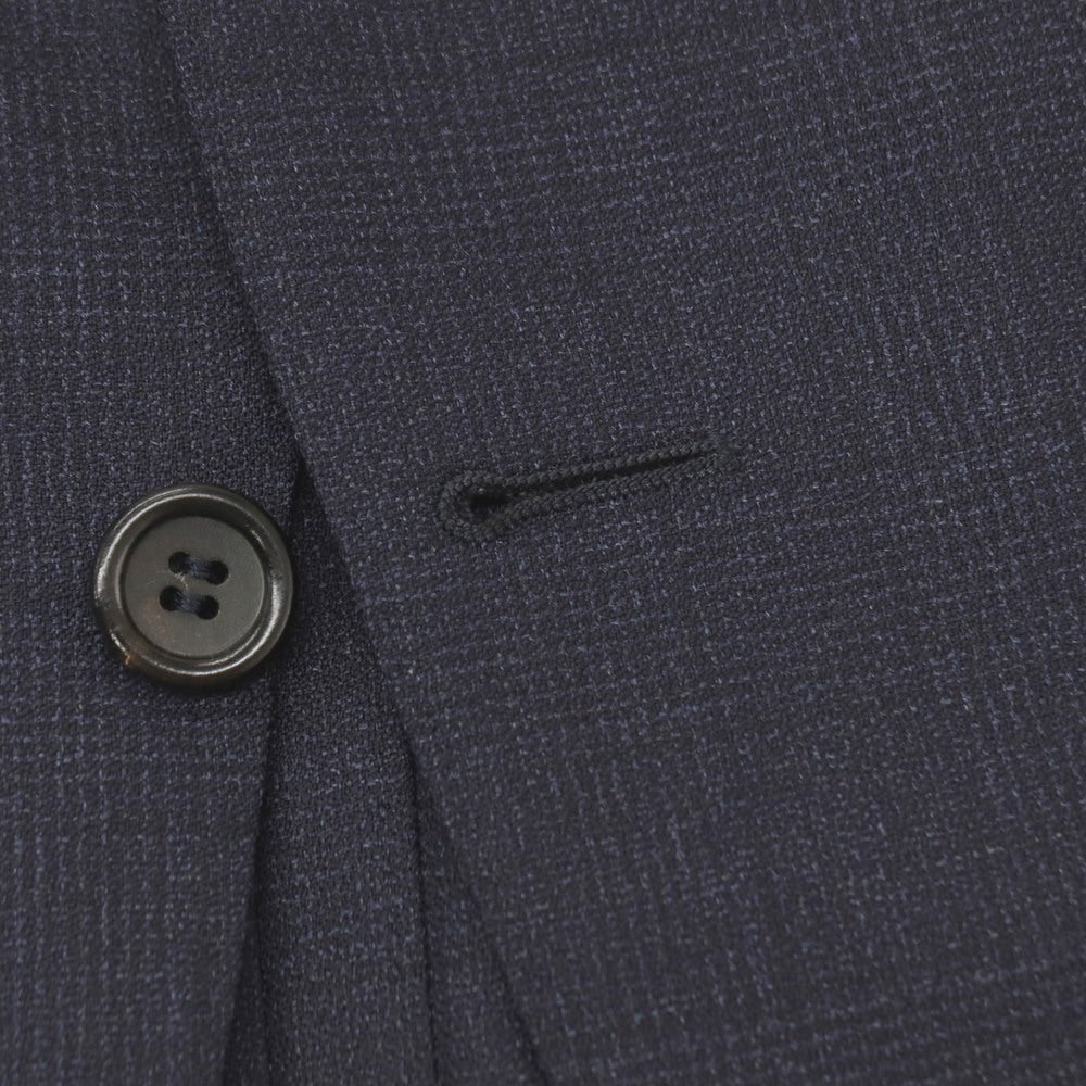 【新品】カナーリ CANALI ウール チェック 3つボタンスーツ ネイビー【サイズ44】【 状態ランクN 】【 メンズ 】