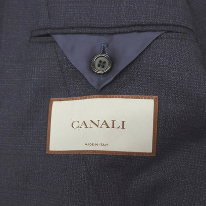 【新品】カナーリ CANALI ウール チェック 3つボタンスーツ ネイビー【サイズ44】【 状態ランクN 】【 メンズ 】