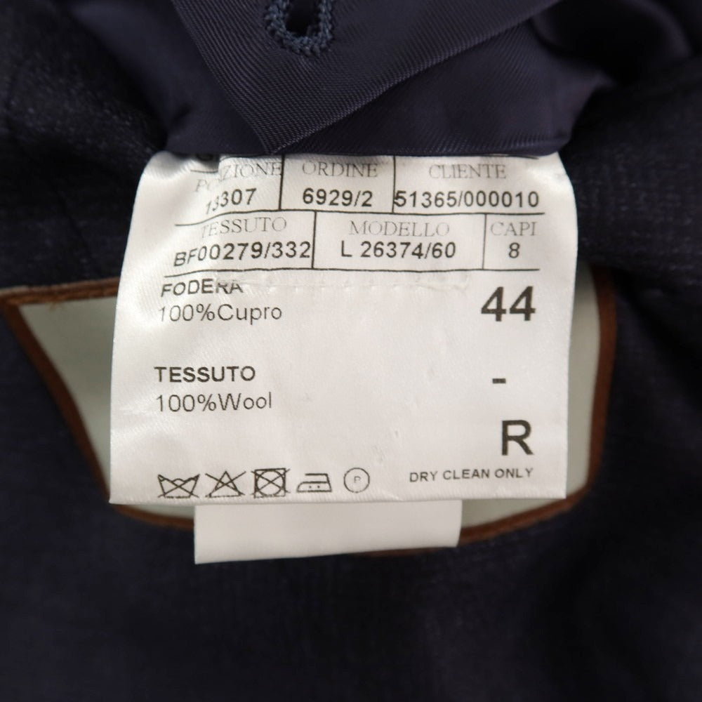 【新品】カナーリ CANALI ウール チェック 3つボタンスーツ ネイビー【サイズ44】【 状態ランクN 】【 メンズ 】