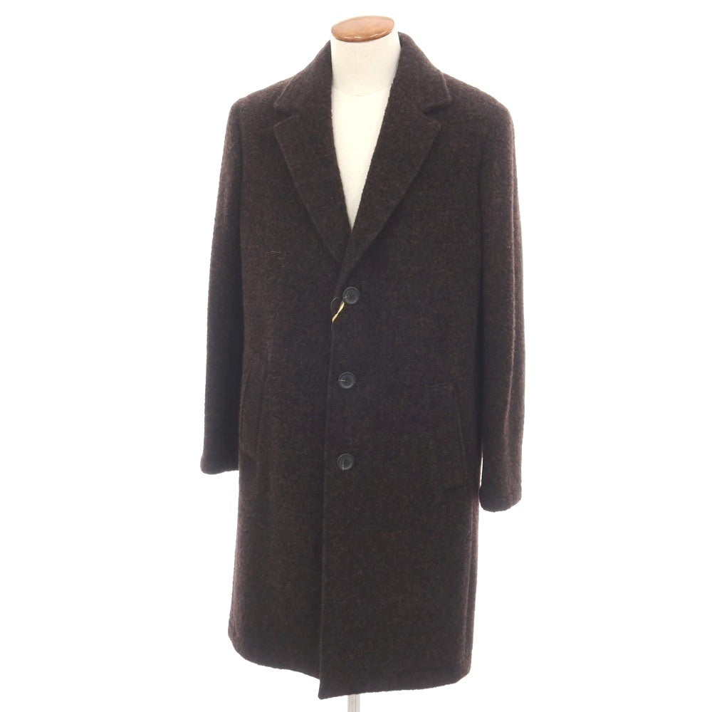 【新品】カナーリ CANALI ベビーアルパカナイロン チェスターフィールドコート ダークブラウンxブラック【サイズ46】【 状態ランクN 】【 メンズ 】
