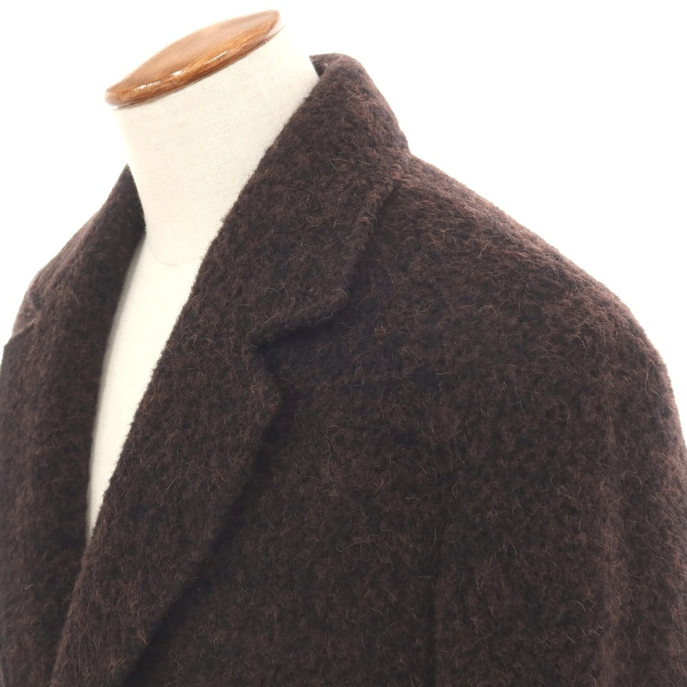 【新品】カナーリ CANALI ベビーアルパカナイロン チェスターフィールドコート ダークブラウンxブラック【サイズ46】【 状態ランクN 】【 メンズ 】