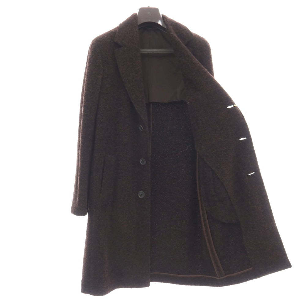 【新品】カナーリ CANALI ベビーアルパカナイロン チェスターフィールドコート ダークブラウンxブラック【サイズ46】【 状態ランクN 】【 メンズ 】
