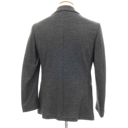【新品】カナーリ CANALI コットンウールアクリル ジャージー ハウンドトゥース 2B テーラードジャケット グレーxブラック【サイズ46】【 状態ランクN 】【 メンズ 】