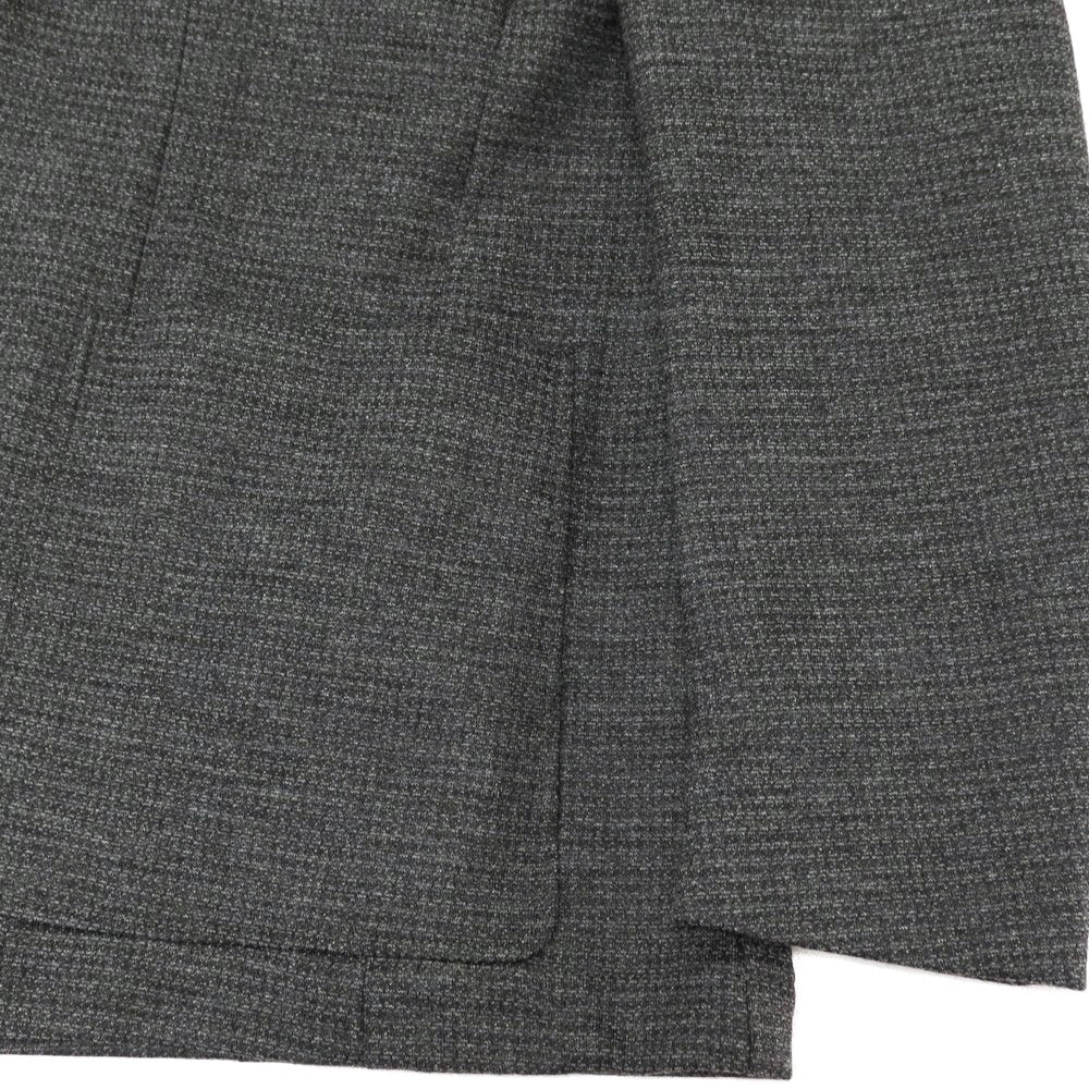 【新品】カナーリ CANALI コットンウールアクリル ジャージー ハウンドトゥース 2B テーラードジャケット グレーxブラック【サイズ46】【 状態ランクN 】【 メンズ 】