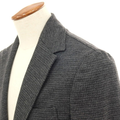 【新品】カナーリ CANALI コットンウールアクリル ジャージー ハウンドトゥース 2B テーラードジャケット グレーxブラック【サイズ46】【 状態ランクN 】【 メンズ 】