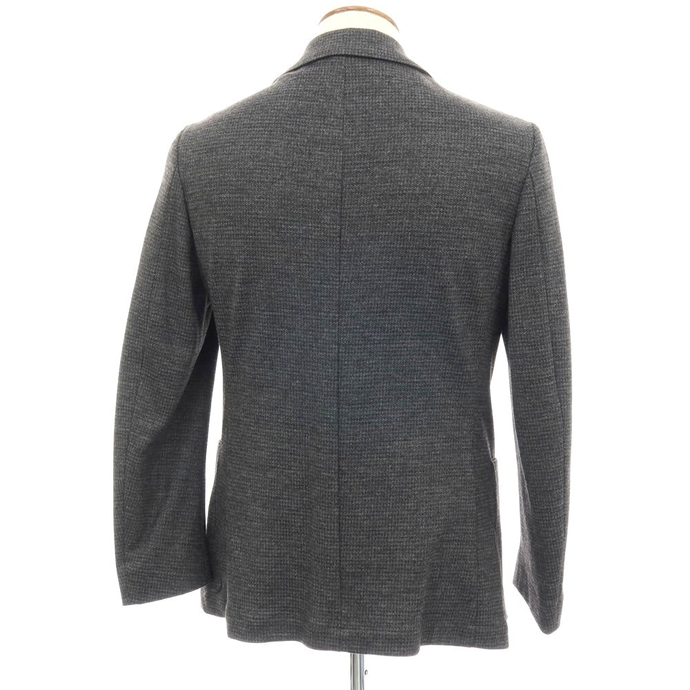 【新品】カナーリ CANALI コットンウールアクリル ジャージー ハウンドトゥース 2B テーラードジャケット グレーxブラック【サイズ46】【 状態ランクN 】【 メンズ 】